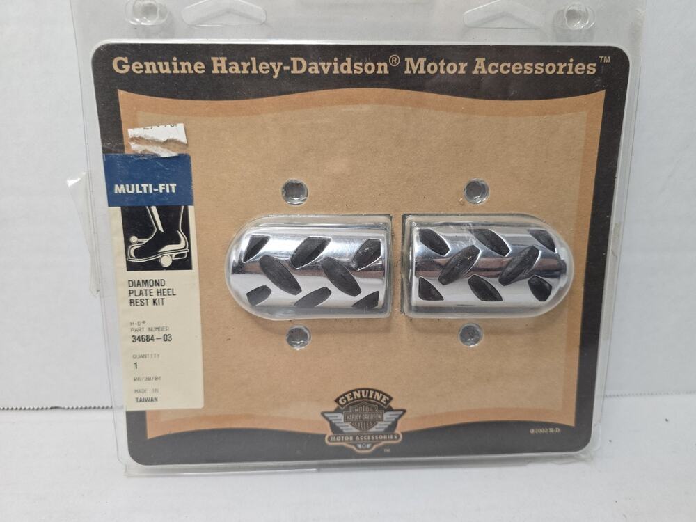 Harley-Davidson Diamond Plate Heel Rest Kit 34684-03 Genuine OEM NOS Sealed